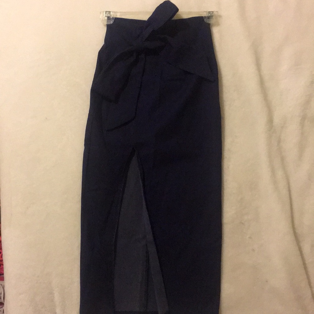 Naked Wardrobe midi jean skirt with high side slit - Picture 2 of 4
